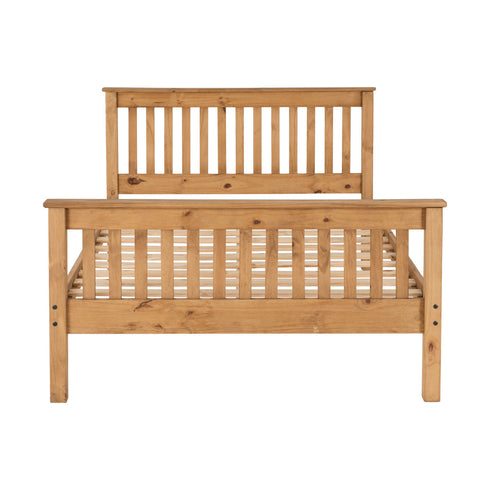Monaco 5FT Bed High Foot End - Distressed Waxed Pine